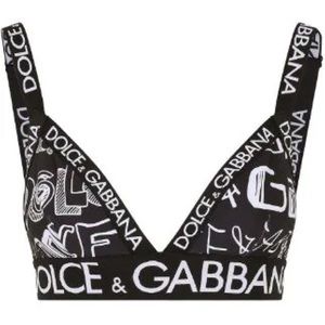 Dolce & Gabbana graffiti logo-print bra